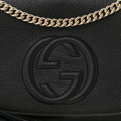 Gucci Pebbled Calfskin Medium Soho Flap Crossbody Black 8 of 10