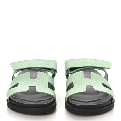 Hermes Epsom Womens Chypre Sandals 39 Vert Jade 2 of 10