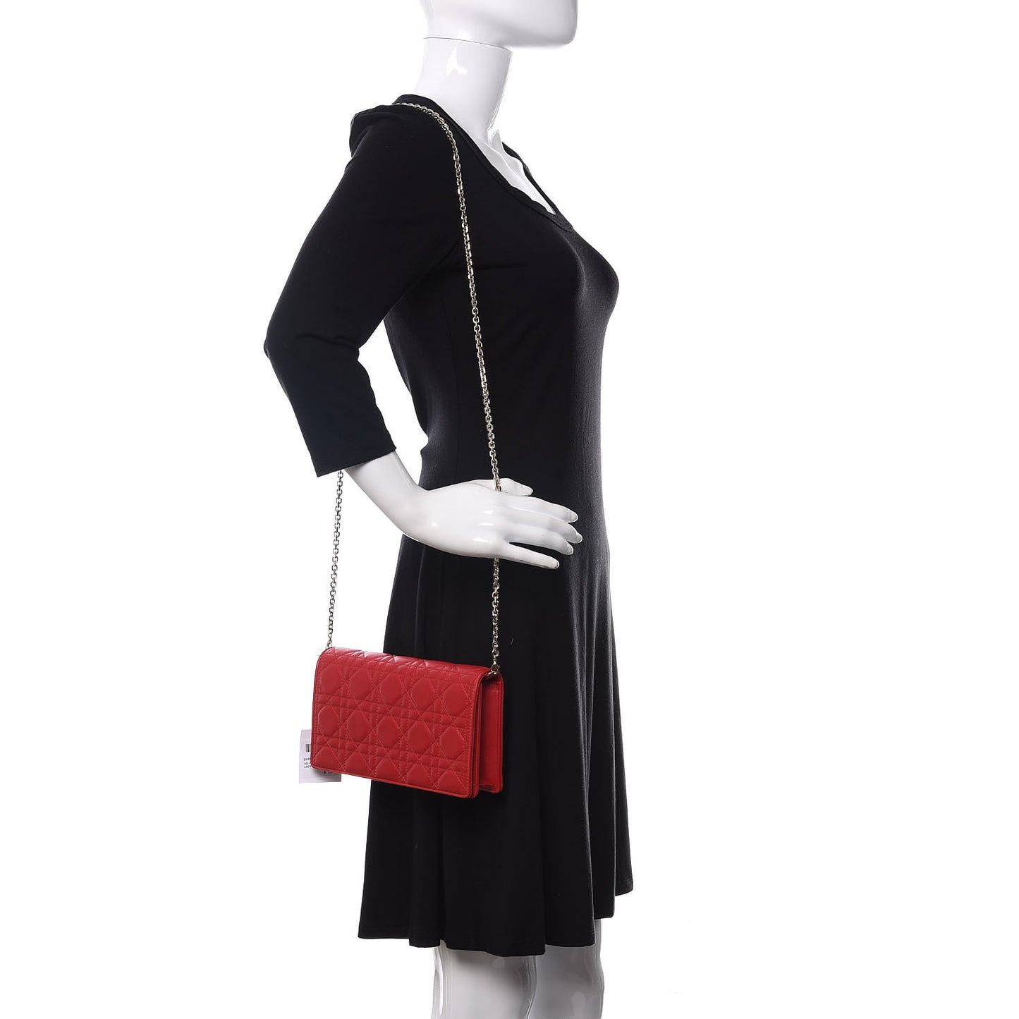 Lambskin Cannage Lady Dior Clutch Red