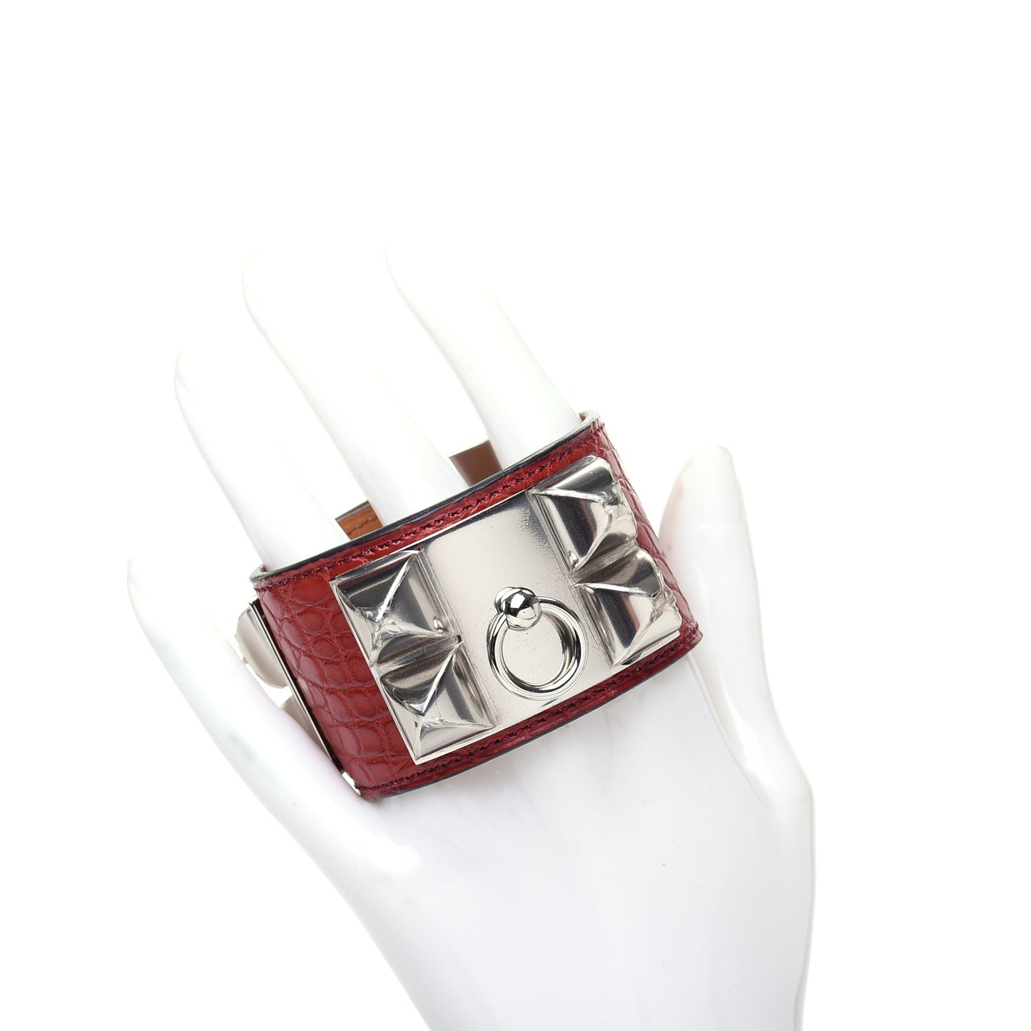 Matte Alligator Collier De Chien CDC Bracelet S Rouge H