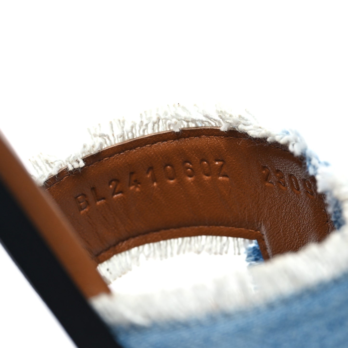 Denim Oran Fringe Sandals 38.5 Bleu Clair