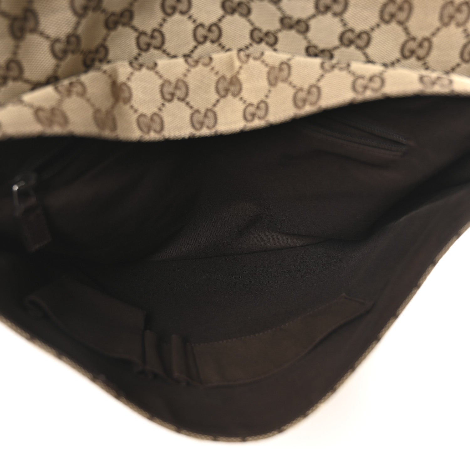Gucci Monogram Small Flap Messenger Bag Beige Dark Brown 5 of 10