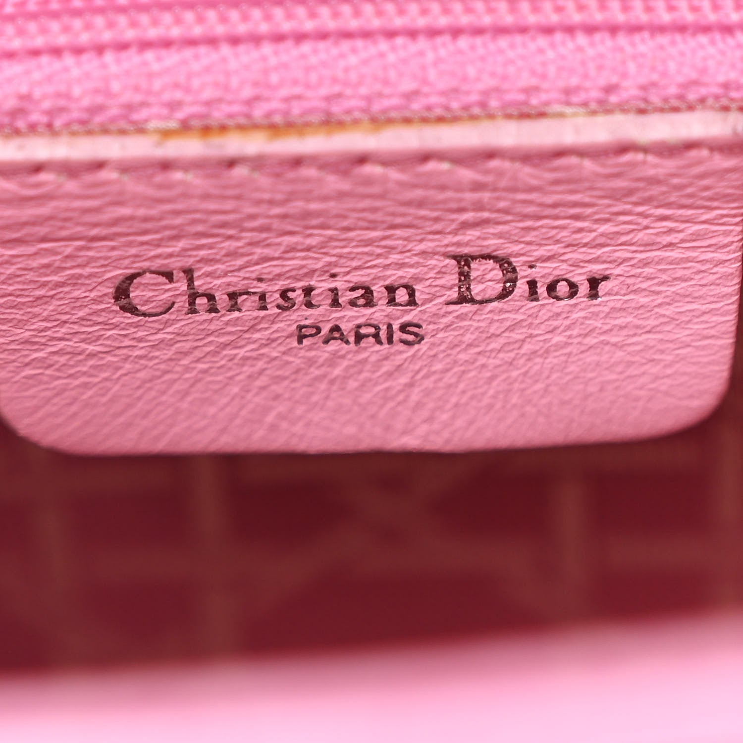 Christian Dior Wood Printed Glazed Calfskin Mini Lady Dior Pink 6 of 11