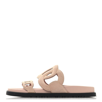 Hermes Suede Goatskin Extra Sandals 36 Rose Opaline 1 of 10