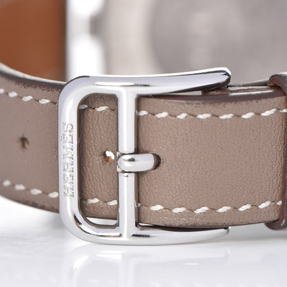 Hermes Stainless Steel Swift 33mm Cape Cod Tonneau Quartz Watch Etoupe 5 of 11
