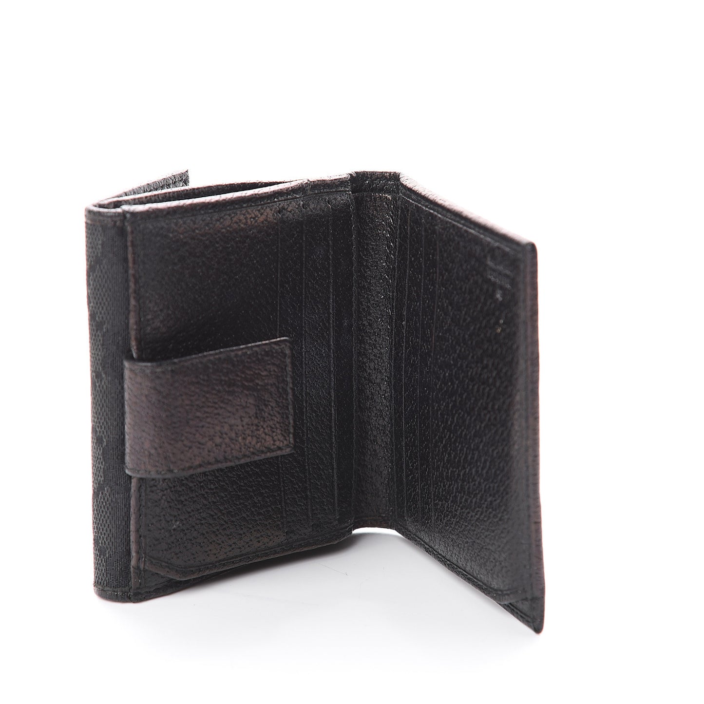 Monogram Metal Bar French Flap Wallet Black