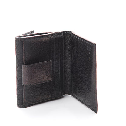 Gucci Monogram Metal Bar French Flap Wallet Black 4 of 5