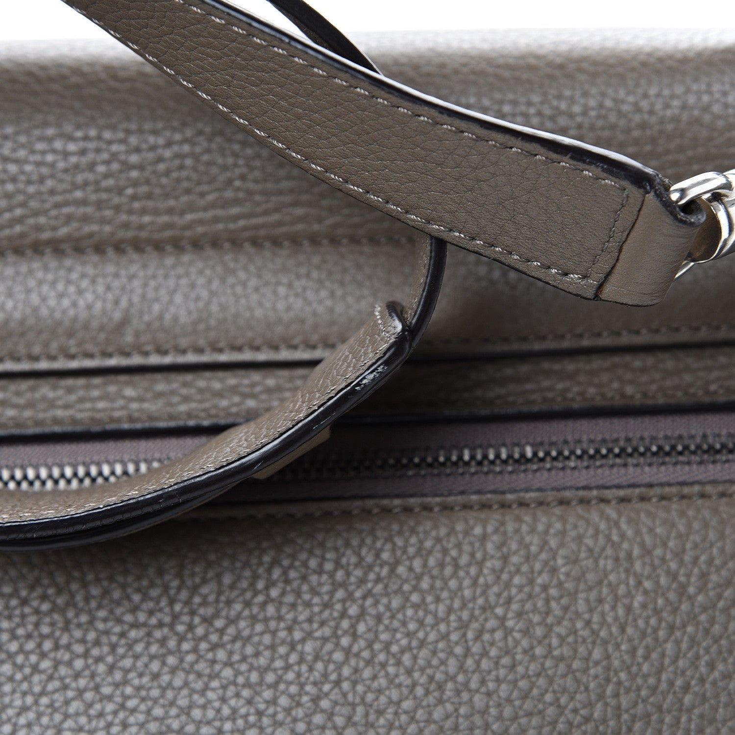 Celine Drummed Calfskin Suede Medium Trapeze Souris 19 of 22