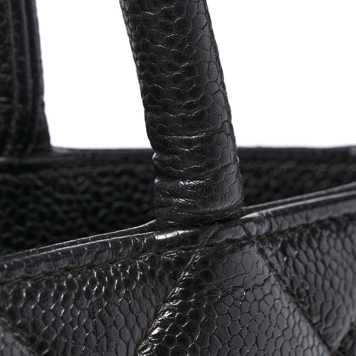 Caviar Quilted Medallion Tote Black
