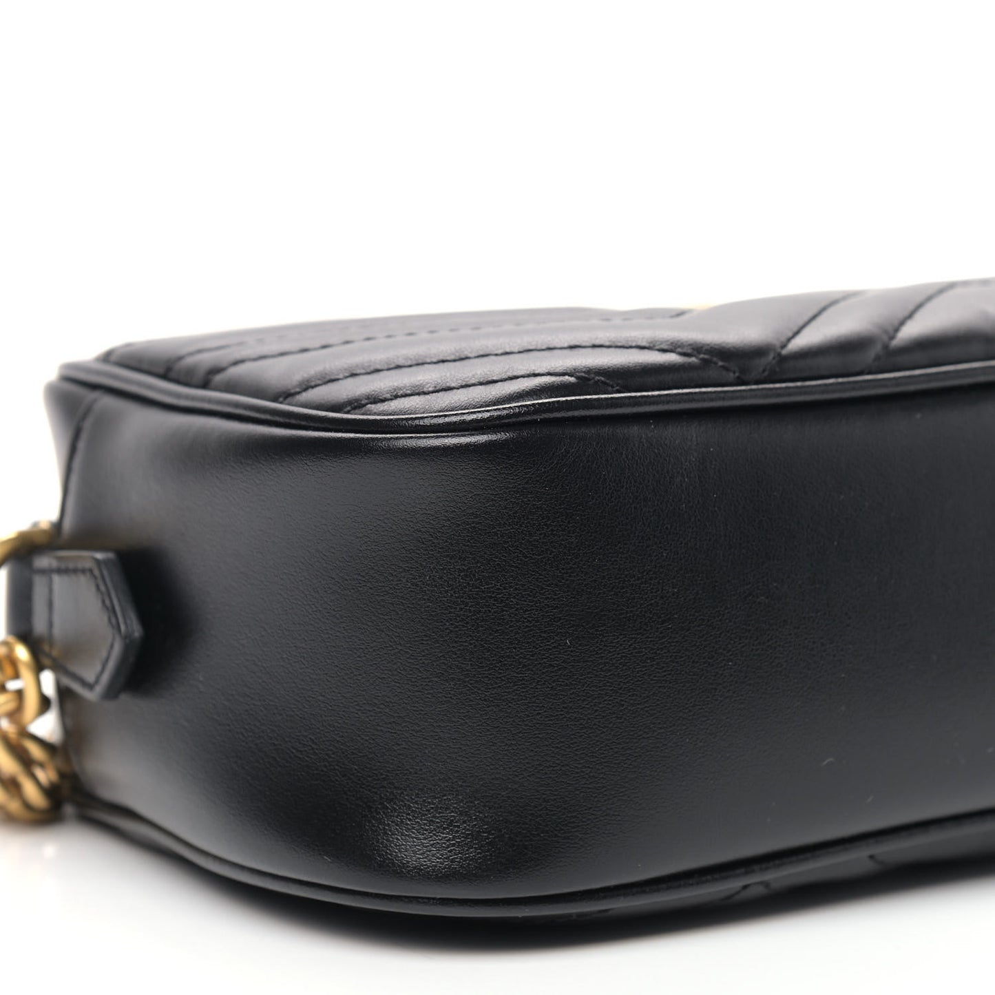 Calfskin Matelasse Small GG Marmont Chain Shoulder Bag Black