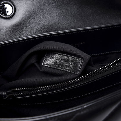 Saint Laurent Calfskin Y Quilted Monogram Medium Loulou Chain Satchel Black 9 of 10