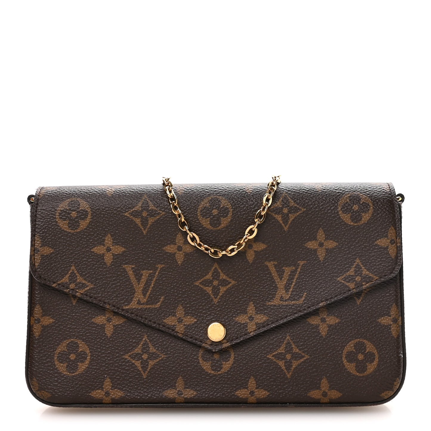 Monogram Pochette Felicie Chain Wallet Fuchsia