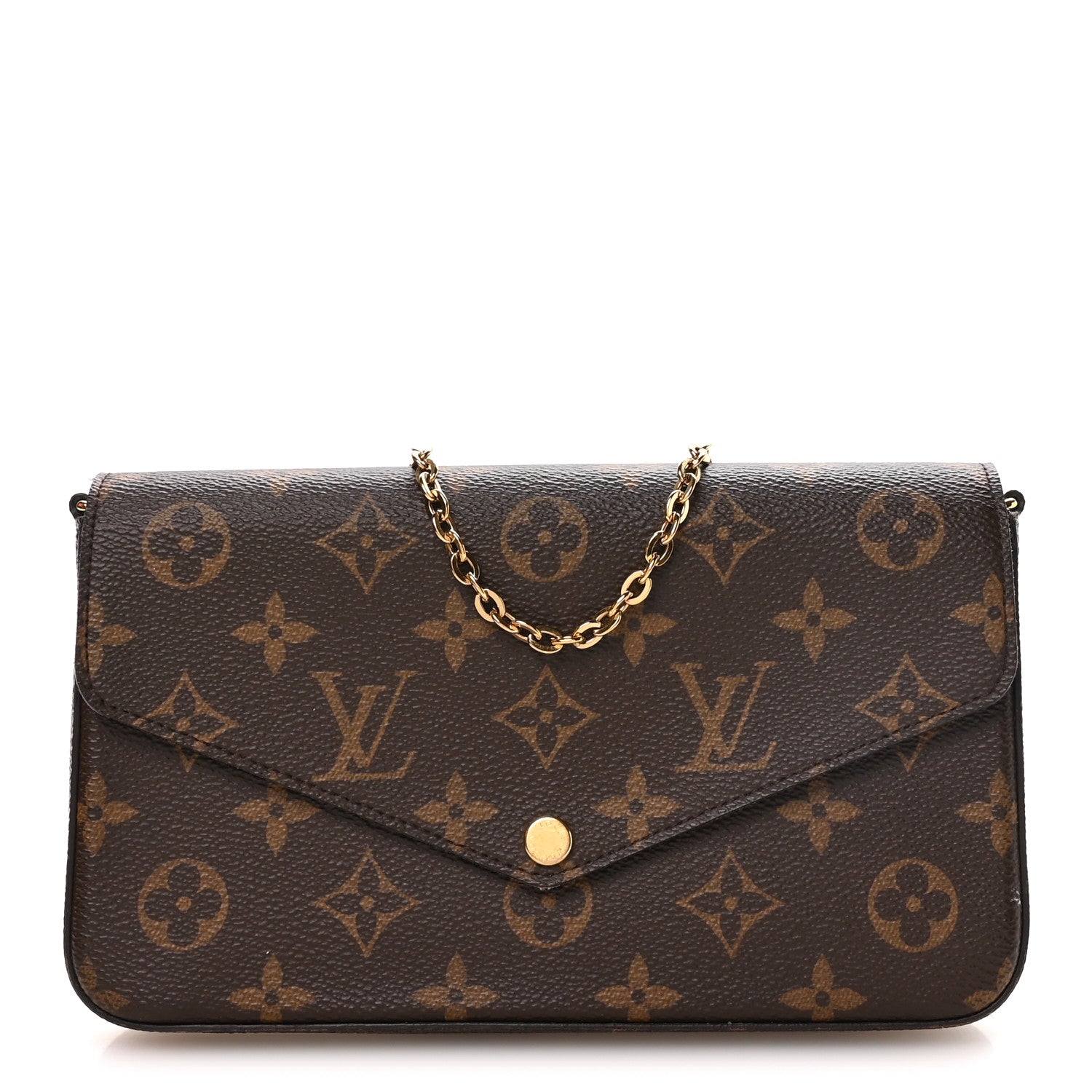 Louis Vuitton Monogram Pochette Felicie Chain Wallet Fuchsia 1 of 13