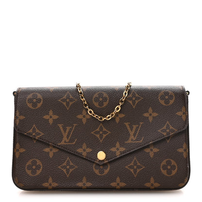 Louis Vuitton Monogram Pochette Felicie Chain Wallet Fuchsia 1 of 13
