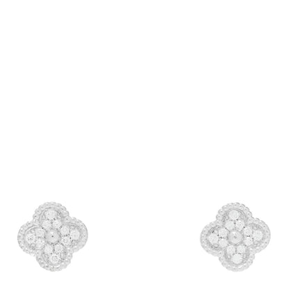 Van Cleef & Arpels VAN CLEEF & ARPELS 18K White Gold Diamond Sweet Alhambra Earrings 1 of 4