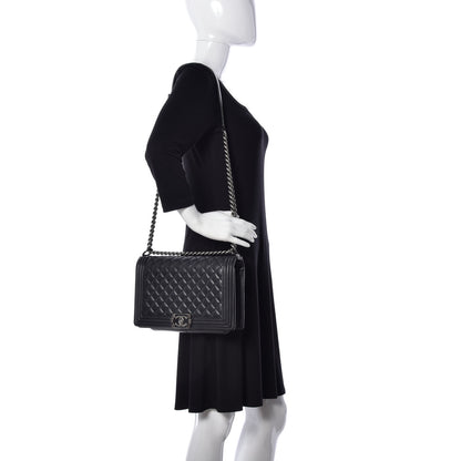 Chanel Calfskin Quilted New Medium Boy Flap Black 2 of 10