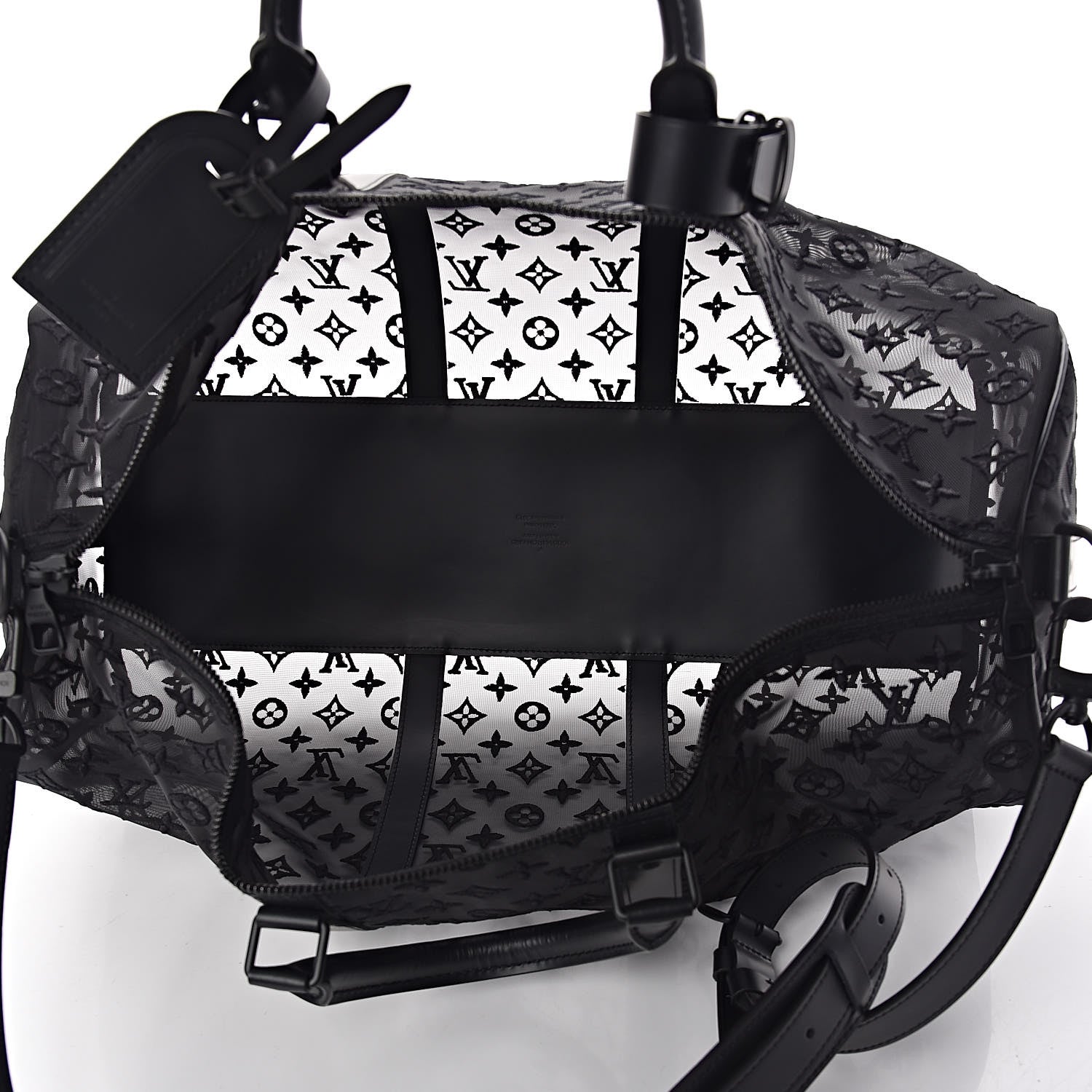 Louis Vuitton Monogram See Through Keepall Bandouliere 50 Black 6 of 11