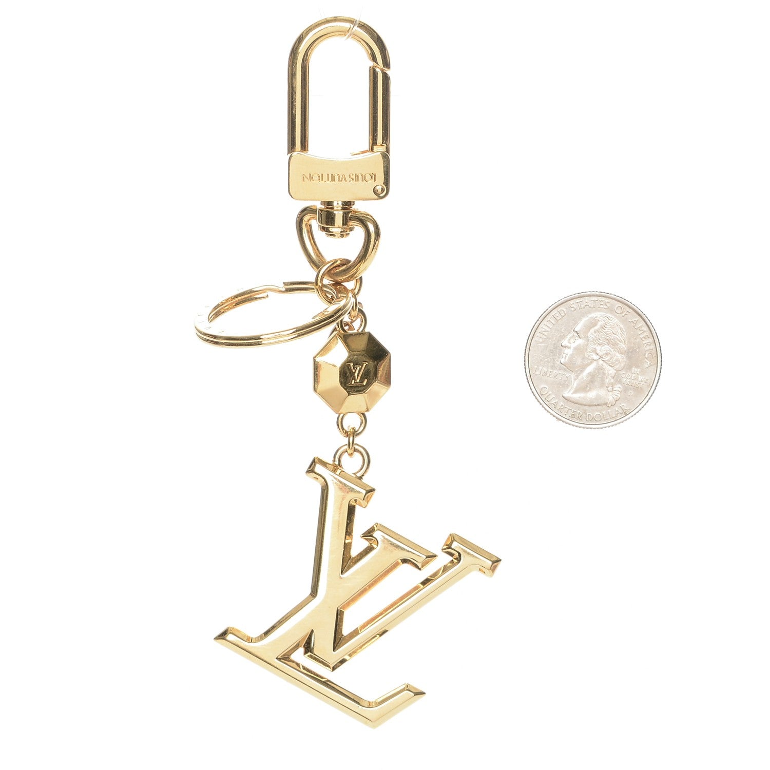 Louis Vuitton LV Facettes Bag Charm Key Holder Gold 2 of 5