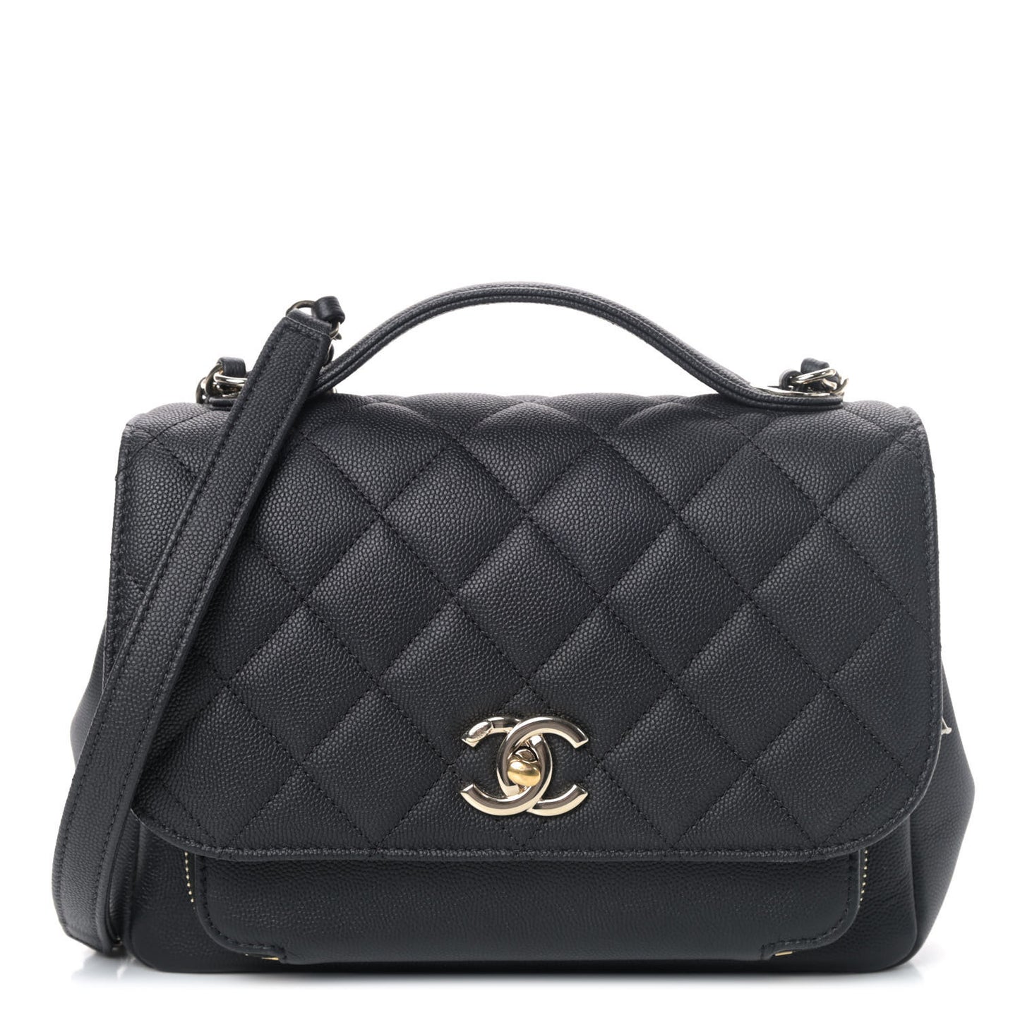 Caviar Quilted Medium Business Affinity Flap Black