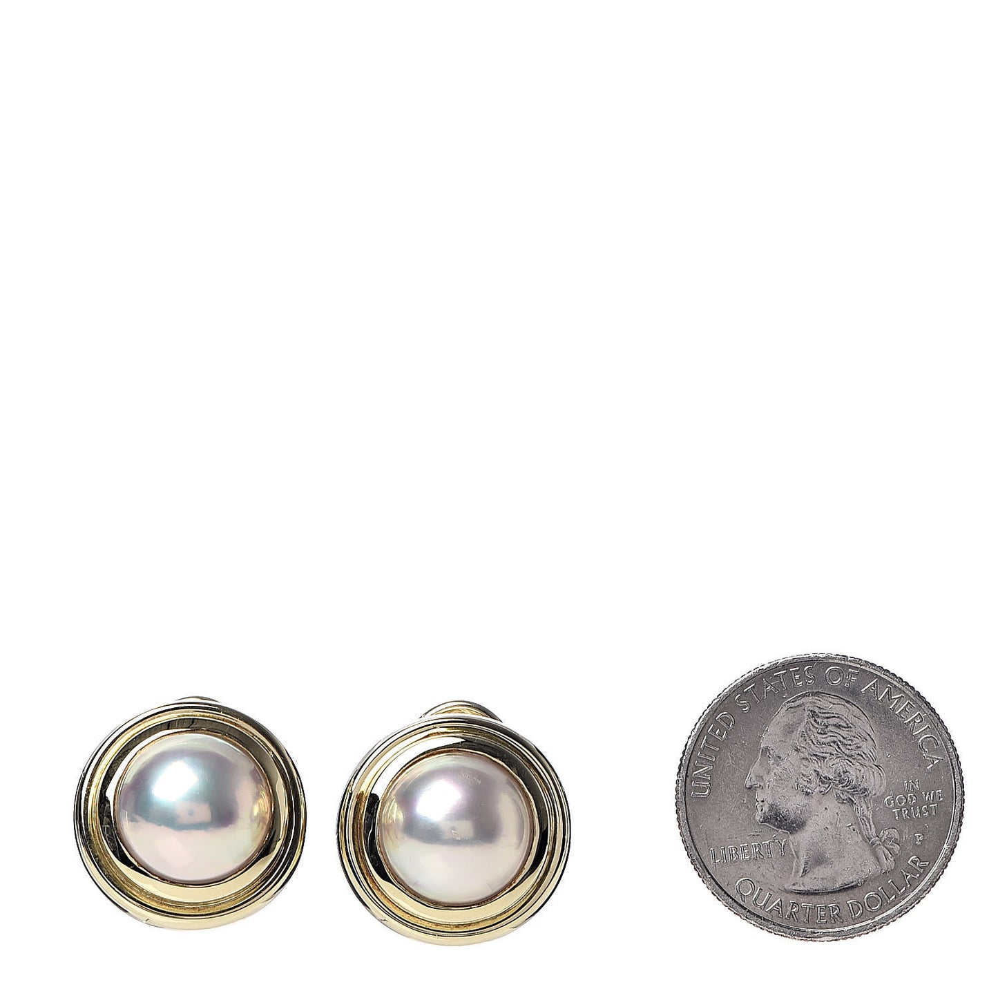 18K Yellow Gold Pearl 12mm Paloma Picasso Clip On Earrings