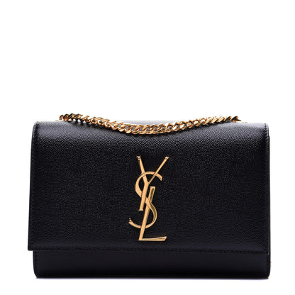 Saint Laurent Grain De Poudre Small Monogram Kate Satchel Black 1 of 10