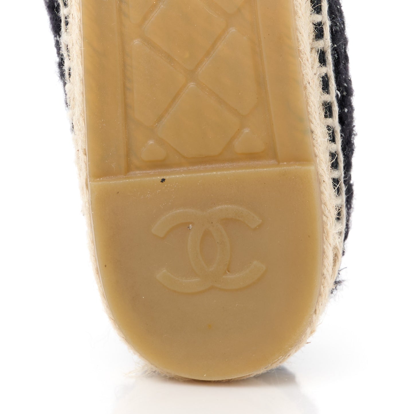 Metallic Lambskin Tweed CC Espadrilles 41 Black Silver
