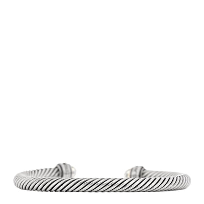 David Yurman Sterling Silver Diamond Prasiolite 5mm Cable Classics Bracelet 2 of 3