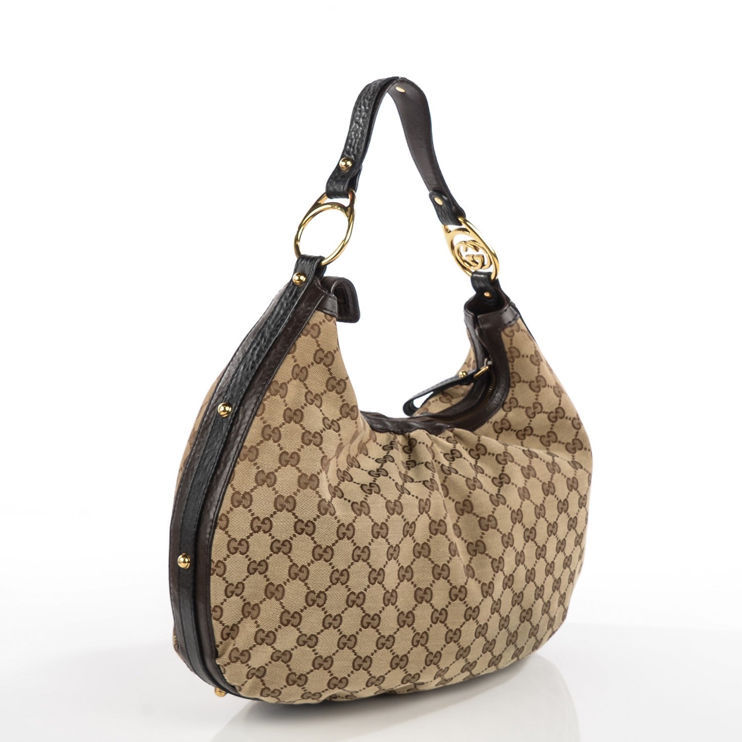 Gucci Monogram Medium Interlocking Hobo Dark Brown 3 of 6