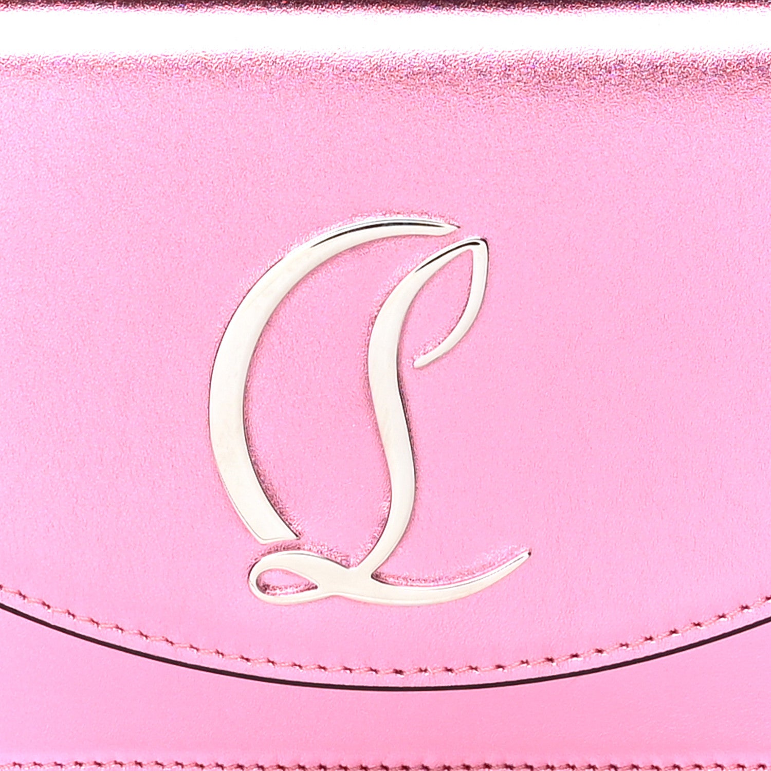 Christian Louboutin Metallic Calfskin Loubi54 Crossbody Clutch Pink 6 of 8