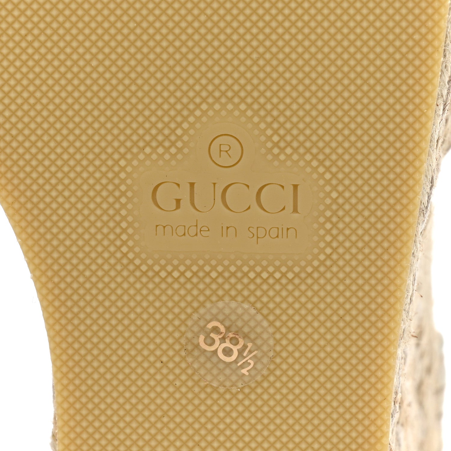 Gucci Nappa Matelasse GG Marmont Ankle Wrap Platform 35/120mm Espadrille Wedges 38.5 Great White 6 of 10