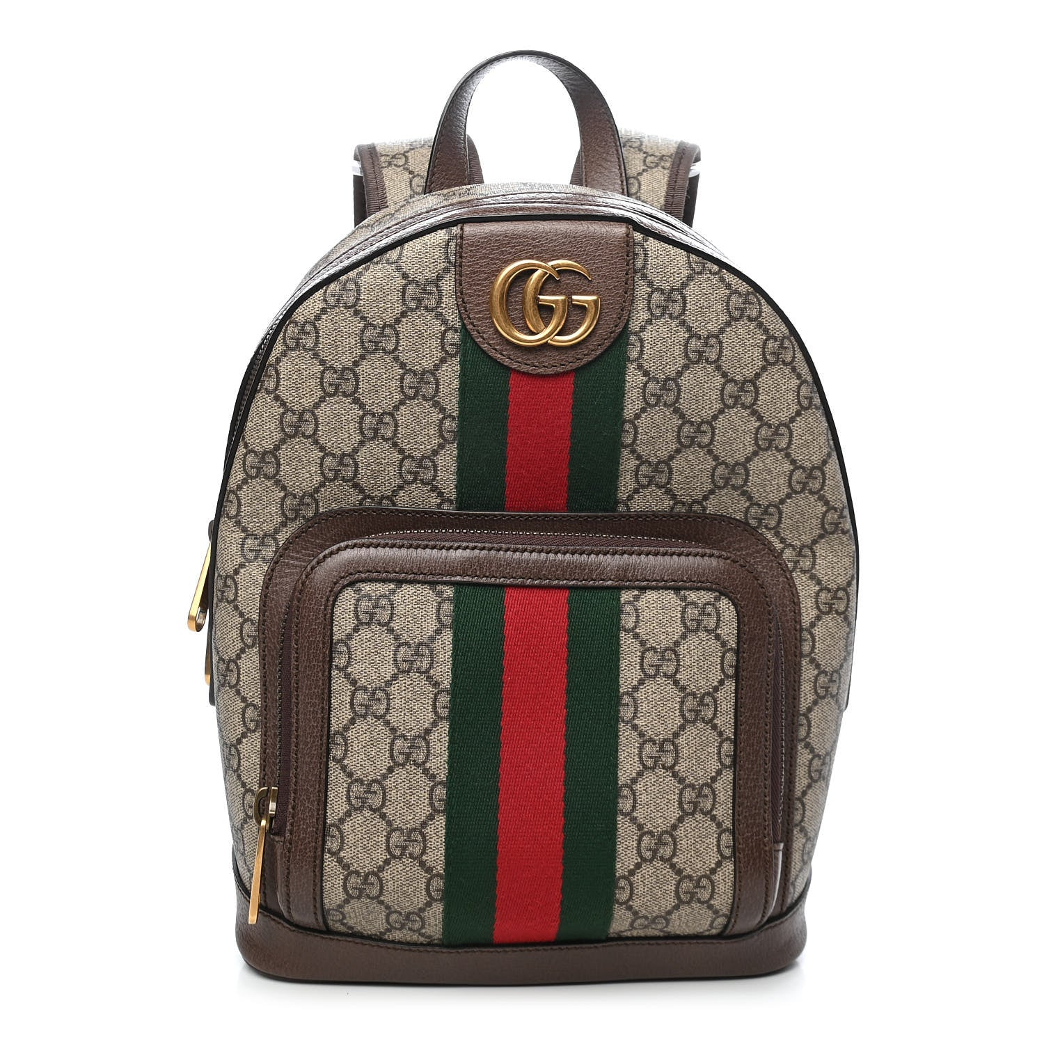 Gucci GG Supreme Monogram Calfskin Web Small Ophidia Day Backpack Beige Ebony New Acero 1 of 9