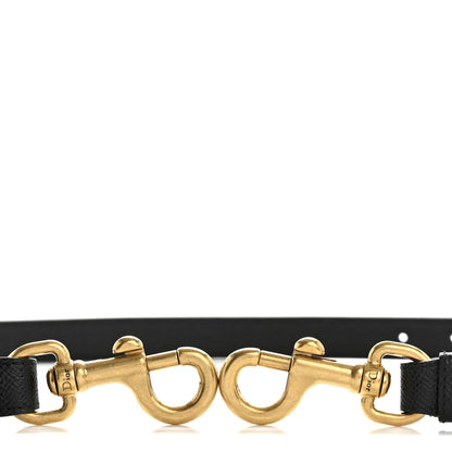 Christian Dior Grained Calfskin Saddle Adjustable Shoulder Strap Black 3 of 5