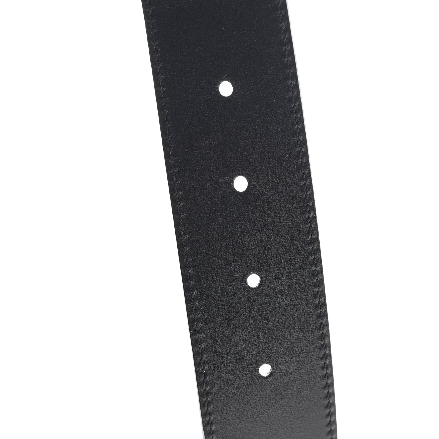 Gucci GG Supreme Monogram Selleria Calfskin Interlocking G Reversible 37mm Belt 100 40 Beige Ebony Black 4 of 4