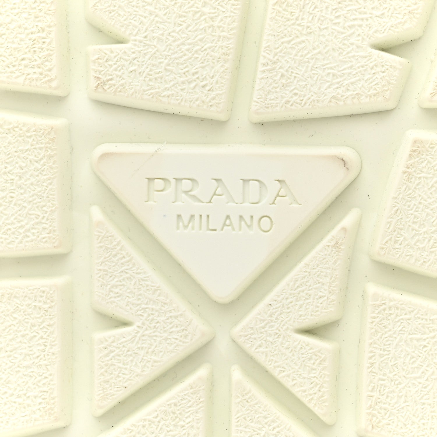 Prada Calfskin Shearling Metal Triangle Logo Sneakers 35.5 White 9 of 9