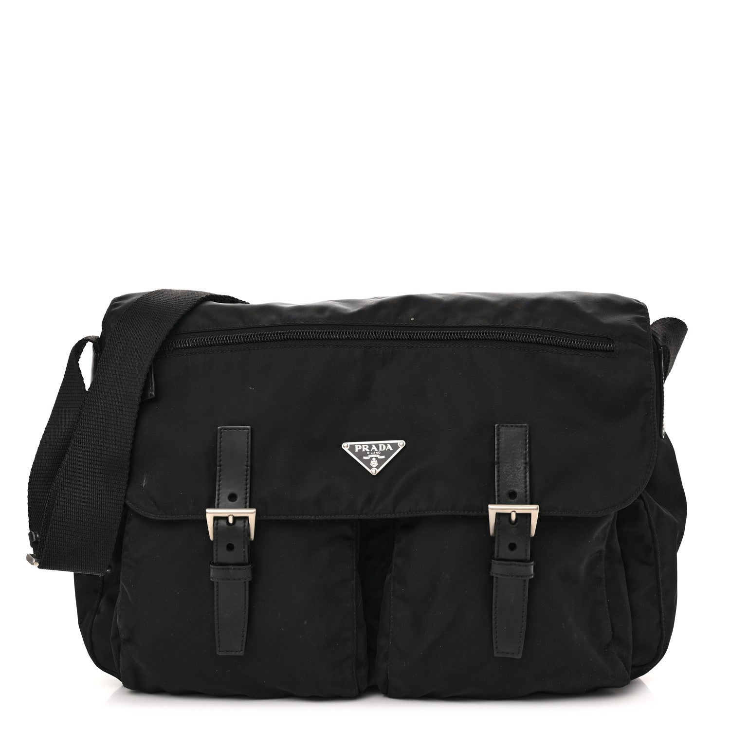 Prada Tessuto Nylon Messenger Bag Black 1 of 15