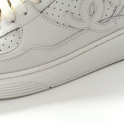 Chanel Calfskin CC Womens Sneakers 39.5 White 10 of 12
