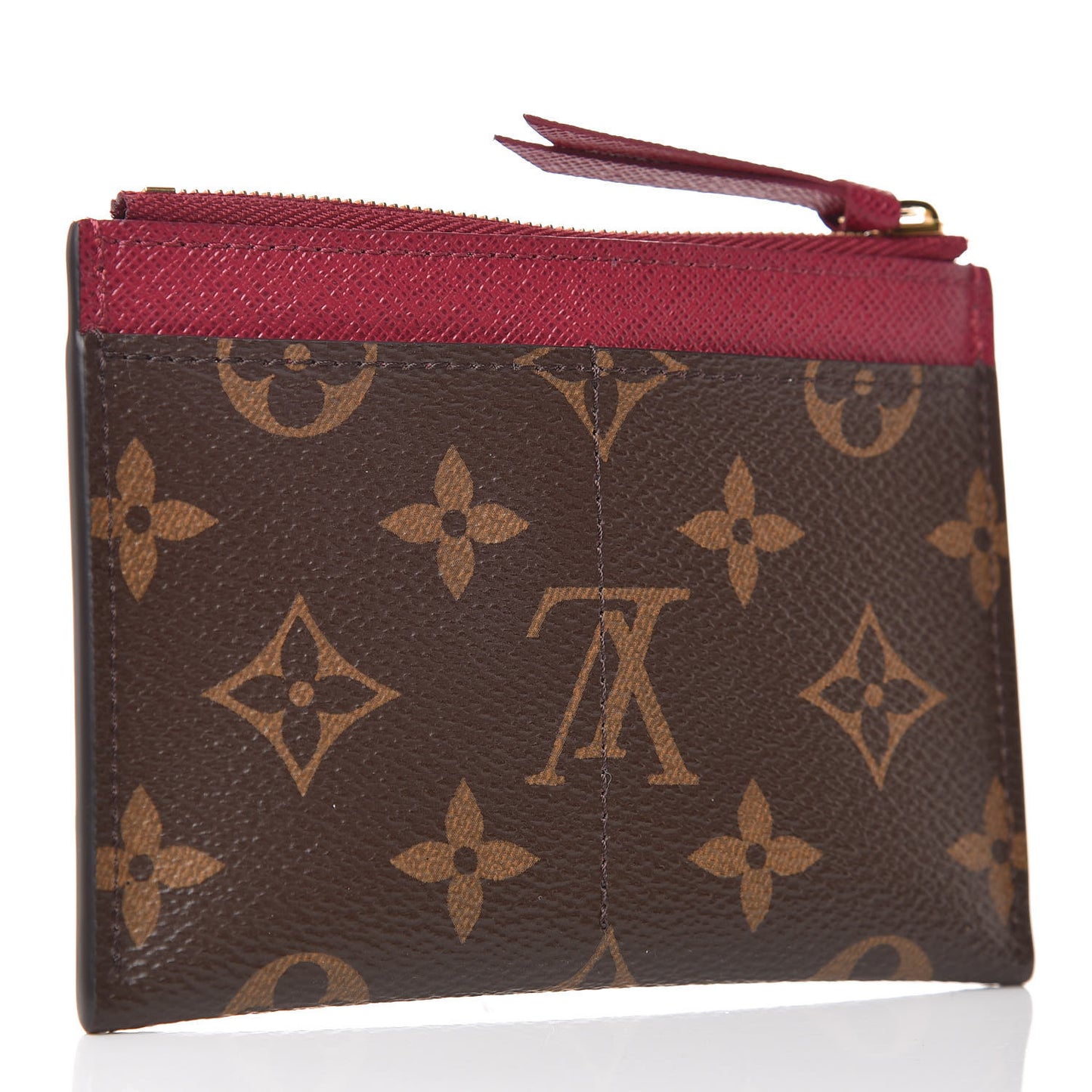 Monogram Zipped Card Holder Fuchsia