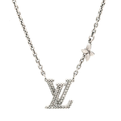 Louis Vuitton Metal Crystal LV Iconic Necklace Silver 4 of 7