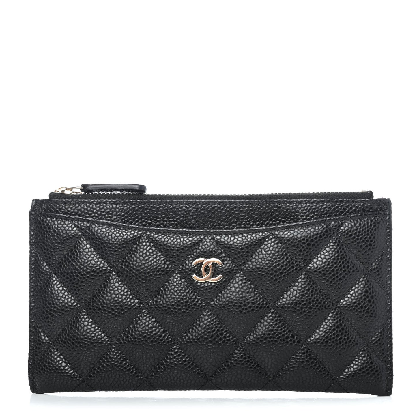 Caviar Quilted Classic Zip Pouch Black