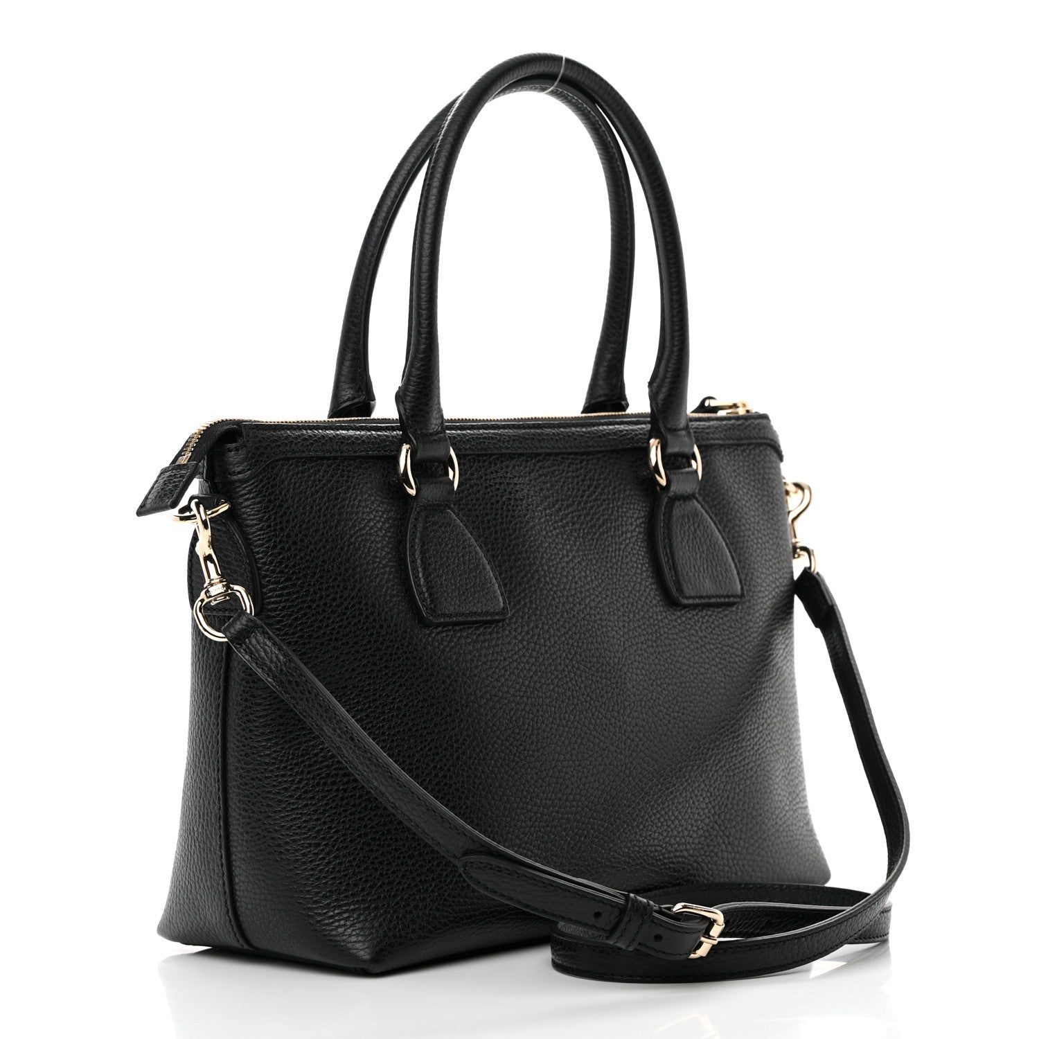 Gucci Dollar Calfskin GG Charm Satchel Black 3 of 20