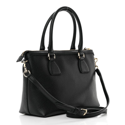 Gucci Dollar Calfskin GG Charm Satchel Black 3 of 20