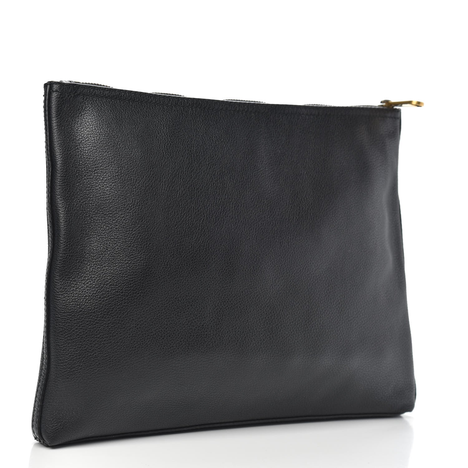 Gucci Pebbled Calfskin Medium Logo Portfolio Clutch Black 3 of 8