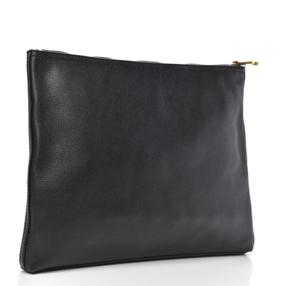 Gucci Pebbled Calfskin Medium Logo Portfolio Clutch Black 3 of 8
