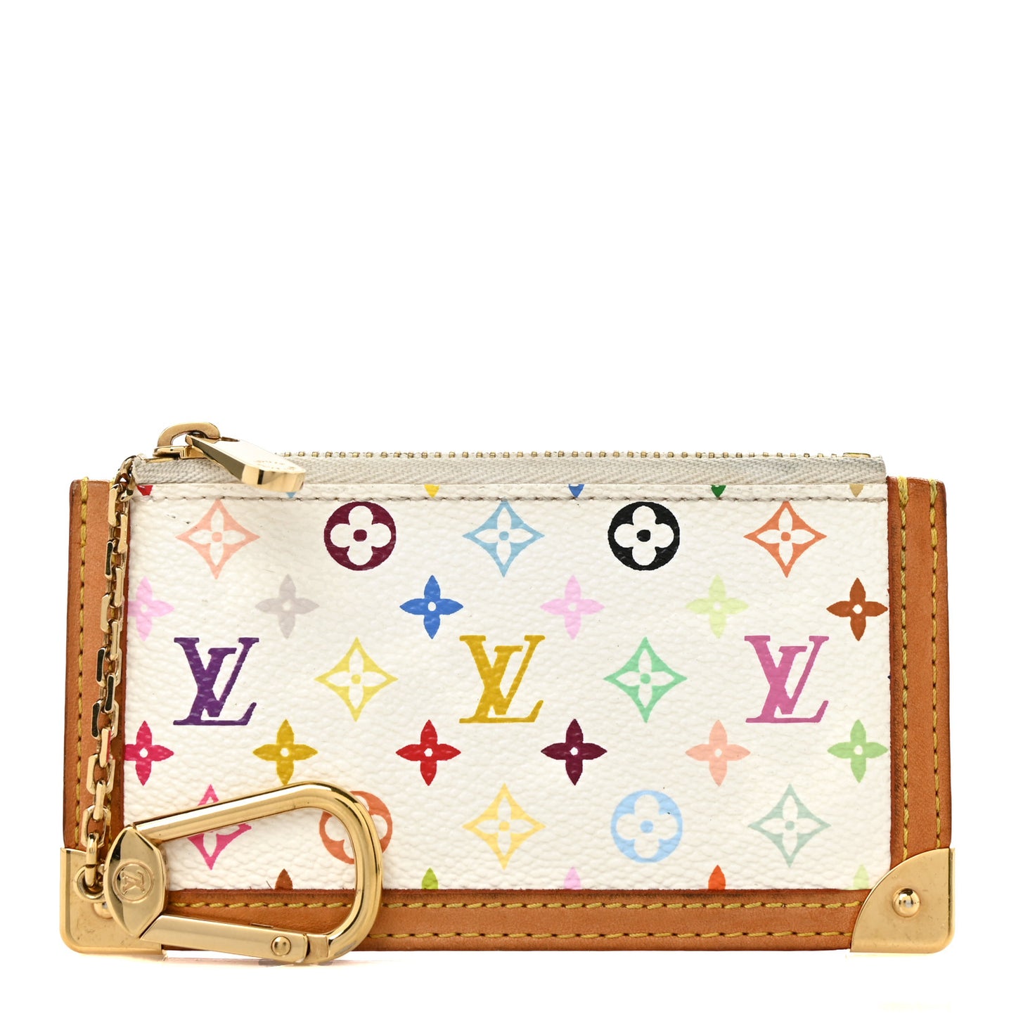 Monogram Multicolor Key Pouch White