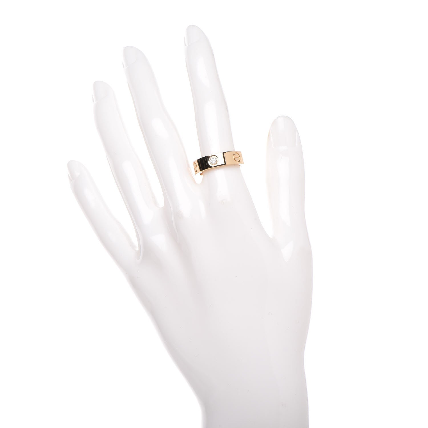 Cartier 18K Yellow Gold 3 Diamond 5.5mm LOVE Ring 53 6.25 2 of 5