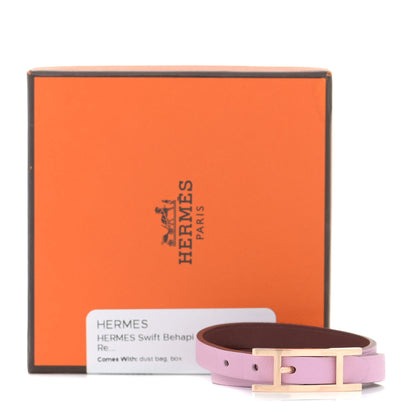 Hermes Swift Behapi Double Tour Bracelet T1 Mauve Sylvestre Rouge H 8 of 8