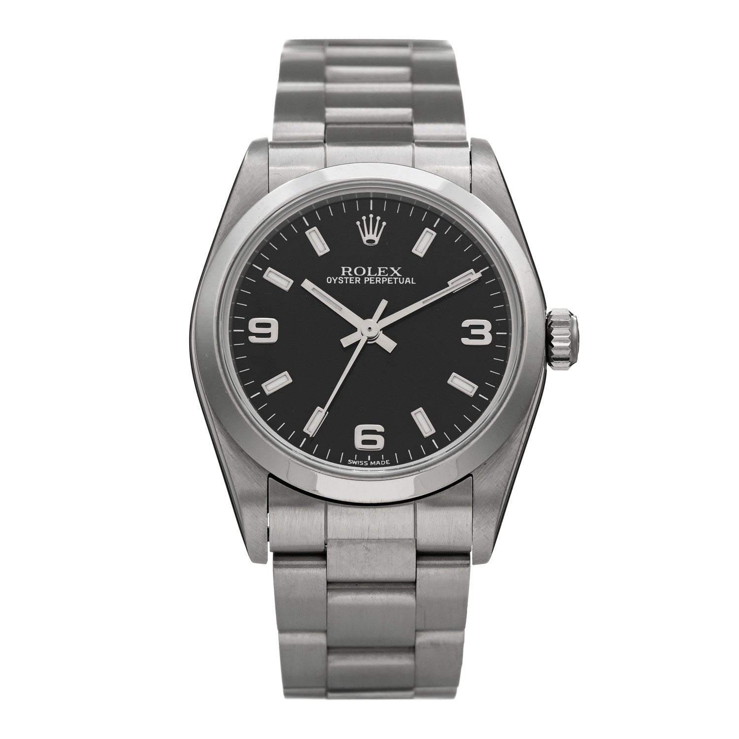 Rolex Stainless Steel 31mm Oyster Perpetual Watch Black 77080 1 of 4