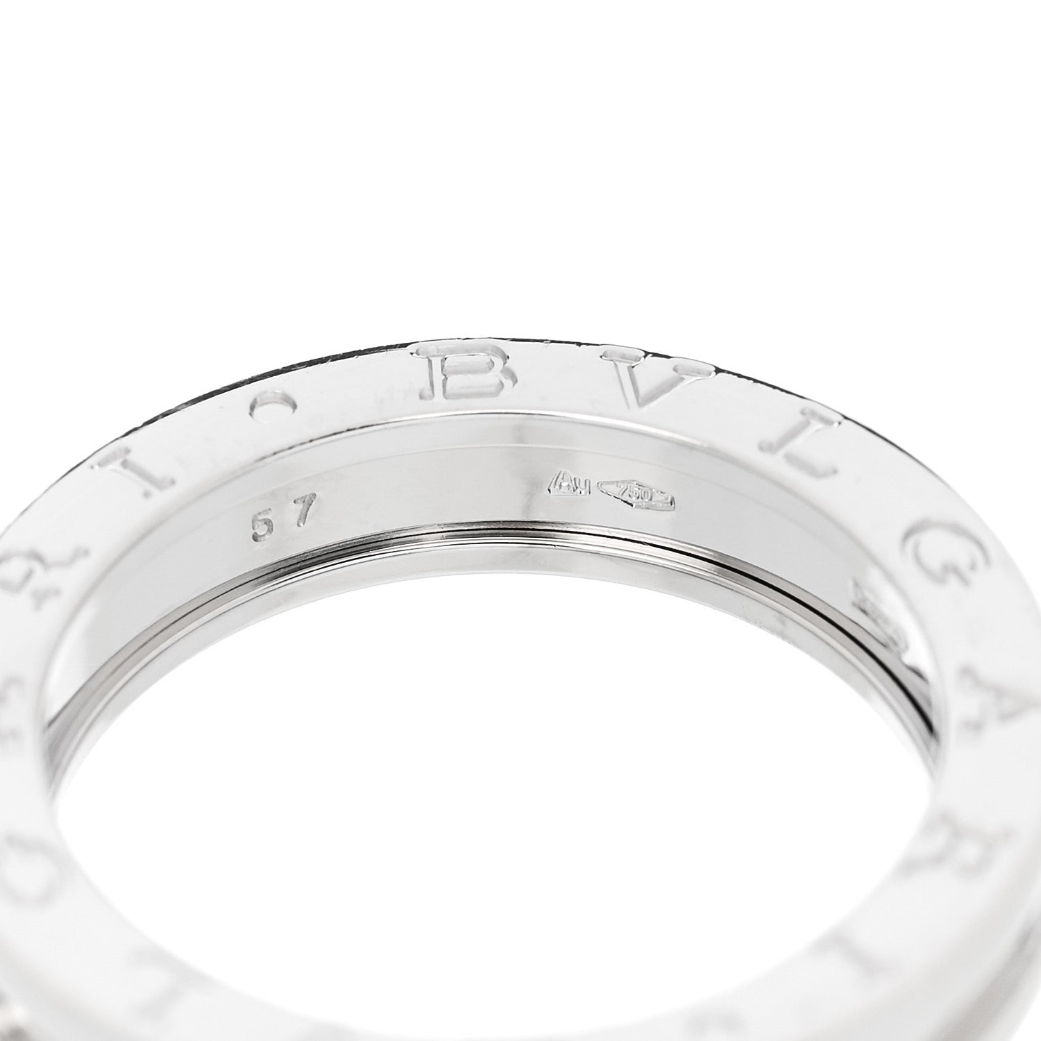 Bulgari 18K White Gold B.Zero1 One-Band Ring 57 8 4 of 5