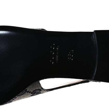 Gucci Monogram Horsebit Womens Slingback Ballet Flat 36.5 Beige Blue 7 of 9