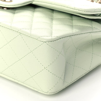 Chanel Caviar Quilted Small Double Flap Light Green 10 of 11